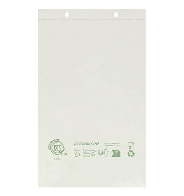 Flachbeutel Markt Home Compost “Be Eco!” 16x24cm (100 Stück)