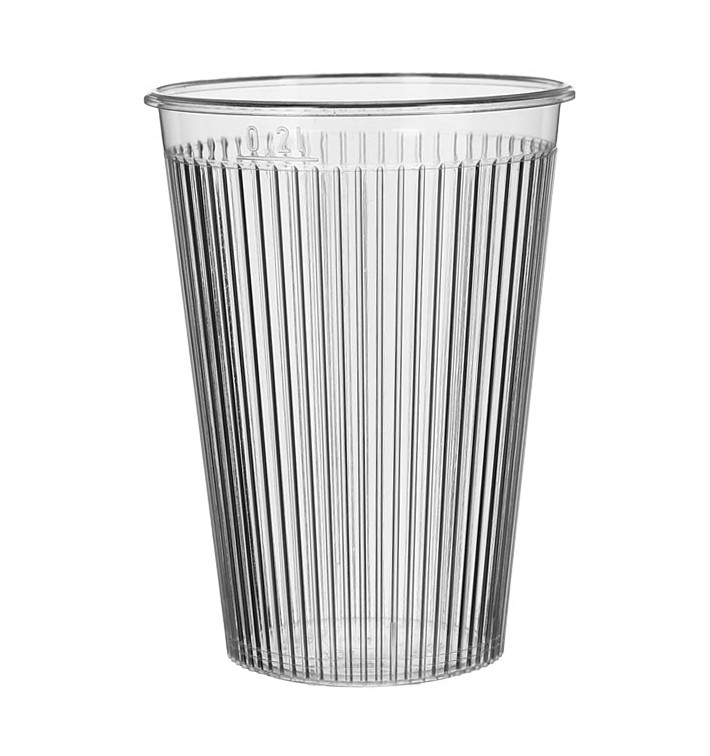 Becher aus Hartplastik "Ribbed" PS 200ml (1.000 Stück) Becher aus Hartplastik "Ribbed" PS 200ml (1.000 Stück)