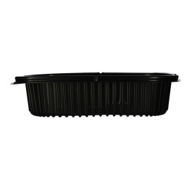 Plastikbehälter Rechtecking PP Schwarz 1000ml 215x170x50mm (40 Stück)
