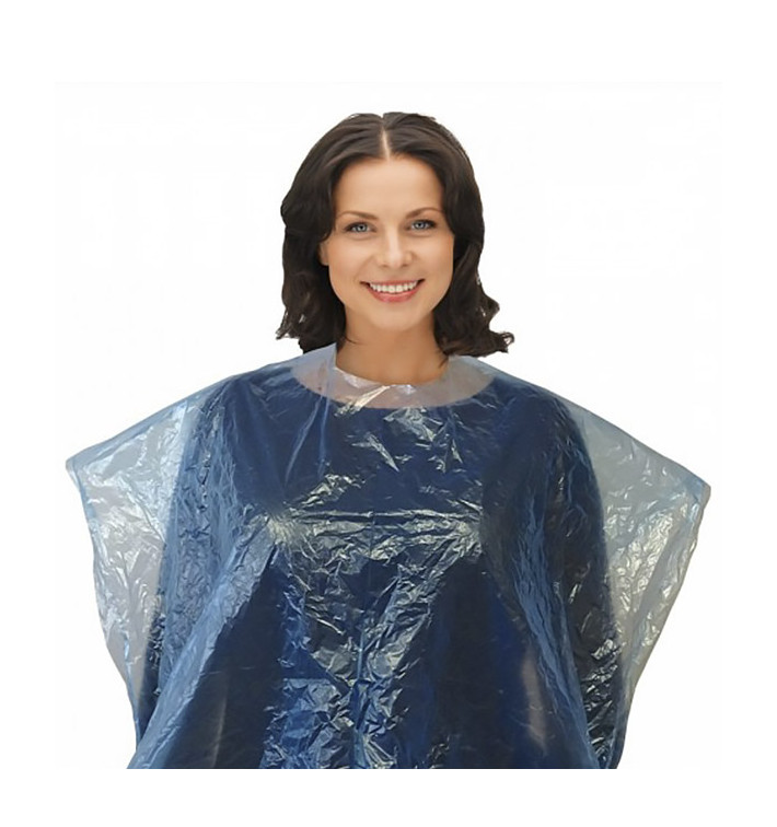 Einweg Umhang Polyetylen 83x110cm Blau (50 Stück) Einweg Umhang Polyetylen 83x110cm Blau (50 Stück)