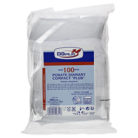Gabel PS Wiederverwendbar "Diamant" Transparent 180mm (100 Stück)