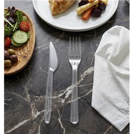 Besteckset Wiederverwendbares PS 2 Stück + Servietten (250 Stück)