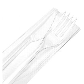 Besteckset Wiederverwendbares PS 2 Stück + Servietten (250 Stück)