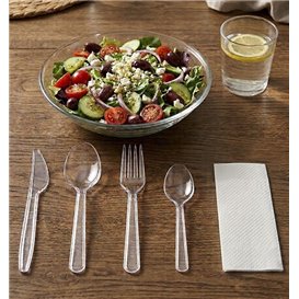 Besteckset Wiederverwendbares PS 4 Stück + Servietten (250 Stück)