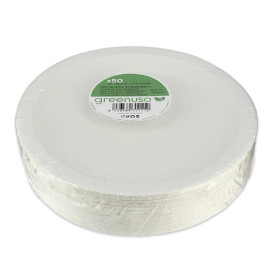 Pappteller Rund Anti-Fett Weiß Ø22cm 220g/m² (50 Stück)