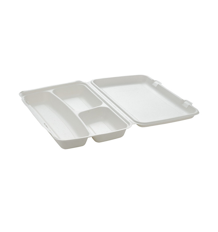 Menu-Box Zuckerrohr 3-Geteilt 38x48,3x6,15cm (50 Stück)