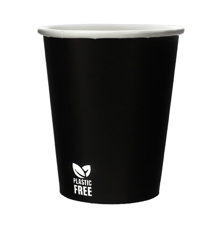 Plastikfreier Pappbecher 7 Oz/210ml Schwarz Ø7,0cm (1.000 Stück) Plastikfreier Pappbecher 7 Oz/210ml Schwarz Ø7,0cm (1.000 Stück)