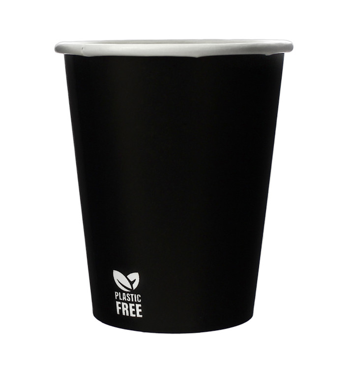 Plastikfreier Pappbecher 8 Oz/240ml Schwarz Ø8,0cm (1.000 Stück) Plastikfreier Pappbecher 8 Oz/240ml Schwarz Ø8,0cm (1.000 Stück)