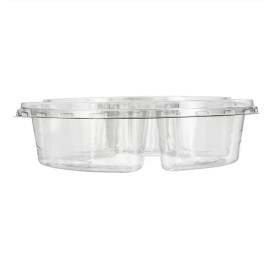 Plastikschalen PET 5F und Deckel Ø26x7cm (100 Stück)