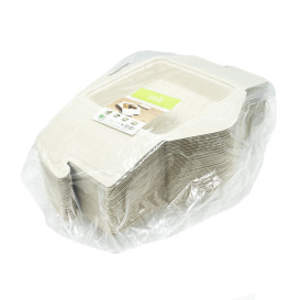 Menübox Zuckerrohr 21x21x4cm 1350ml (50 Stück)