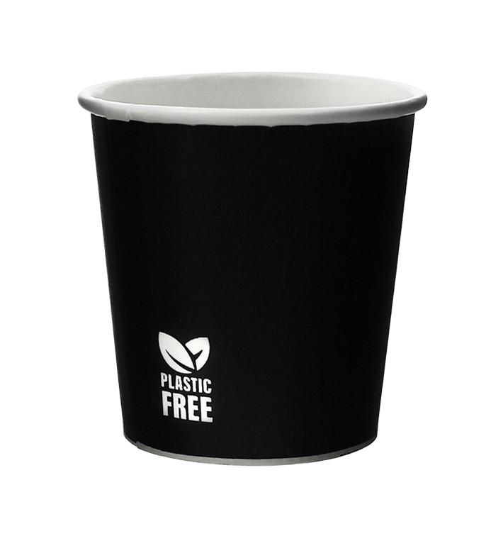 Plastikfreier Pappbecher 4 Oz/120ml Schwarz Ø6,2cm (100 Stück) Plastikfreier Pappbecher 4 Oz/120ml Schwarz Ø6,2cm (100 Stück)