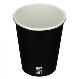 Plastikfreier Pappbecher 8 Oz/240ml Schwarz Ø8,0cm (1.000 Stück)