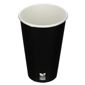 Plastikfreier Pappbecher 12 Oz/360ml Schwarz Ø8,0cm (1.000 Stück)