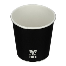 Plastikfreier Pappbecher 4 Oz/120ml Schwarz Ø6,2cm (100 Stück)