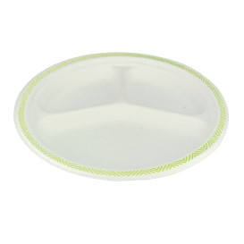 Chinet Teller 3-geteilt mit Randverzierung 260mm Flavour (540 Stück)