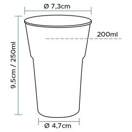 Wiederverwendbarer Becher PS "Diamant" Glasklar 250ml Ø7,3cm (50 Stück)