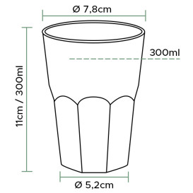 Becher aus Hartplastik "Deco"  PP 300ml (30 Stück)