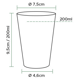 Becher aus Hartplastik mit Rauten 200ml (1000 Stück)