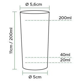 Becher aus Hartplastik für WHISKY 200ml (10 Stück)