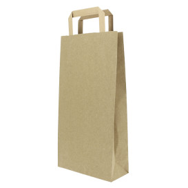 Flaschentragetaschen aus Papier kraft 19+8x37cm (50 Stück)