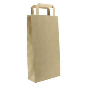Flaschentragetaschen aus Papier kraft 19+8x37cm (50 Stück)