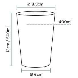 Becher aus Hartplastik PS 500ml (50 Stück)