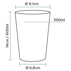 Becher aus Hartplastik PS 600ml (30 Stück)