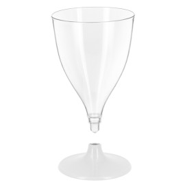 Wiederverwendbarer PS Wasser/Wein Weißer Fuß 200ml 2P (6 Einheiten)