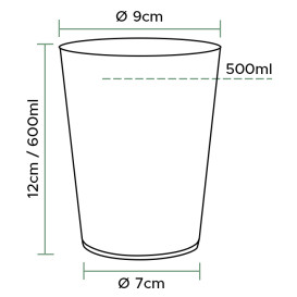 Becher aus Hartplastik 600ml PP (25 Stück)