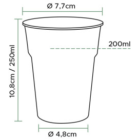 Becher aus Hartplastik für Bier PP 200ml (40 Stück)