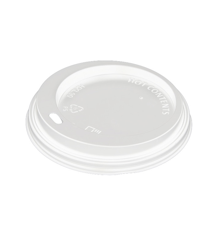 Deckel weiß für Becher 12, 16 y 22 Oz Ø9,0cm (100 Stück) Deckel weiß für Becher 12, 16 y 22 Oz Ø9,0cm (100 Stück)