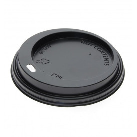 Deckel Schwarz für Becher 8, 9, 12 Oz Ø8,0cm (100 Stück)