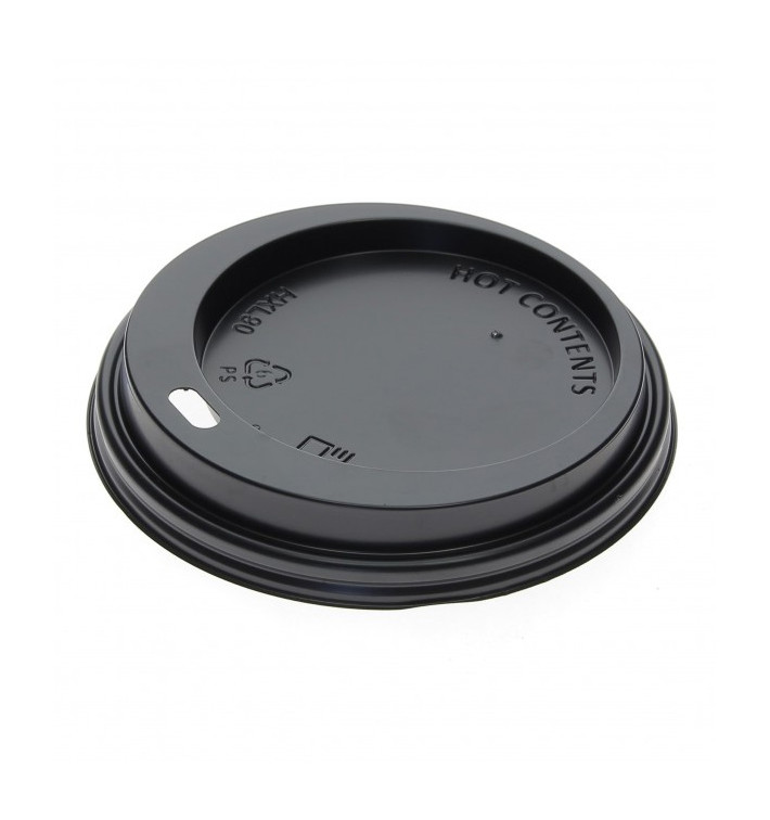 Deckel Schwarz für Becher 8, 9, 12 Oz Ø8,0cm (100 Stück) Deckel Schwarz für Becher 8, 9, 12 Oz Ø8,0cm (100 Stück)