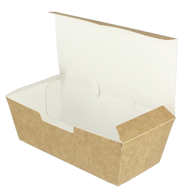 SnackBox mit Deckel To Go Kraft 16,5x7,5x6cm (25 Stück)