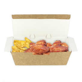 SnackBox mit Deckel To Go Kraft 16,5x7,5x6cm (25 Stück)