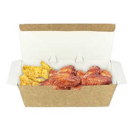 SnackBox mit Deckel To Go Kraft 16,5x7,5x6cm (600 Stück)