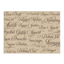 Papiertischdecke 1x1m "Bon Appetit" 40g (400 Stück)