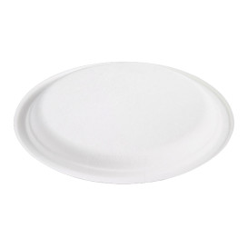 Teller Zuckerrohr-Fasern Bagasse Weiß Ø25,3 cm (50 Stück)