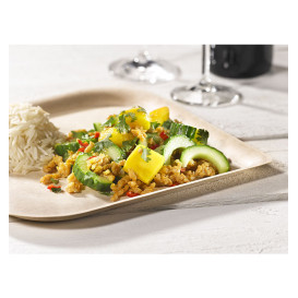 Teller Bagasse und Bambus 23,8 cm (50 Stück)