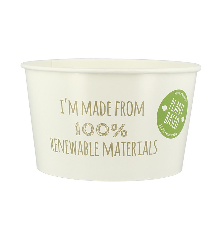 Erneuerbare Salatschüssel aus weiß Pappe 635ml Ø12,5cm (360 Stück) Erneuerbare Salatschüssel aus weiß Pappe 635ml Ø12,5cm (360 Stück)