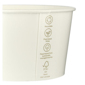 Erneuerbare Salatschüssel aus weiß Pappe 635ml Ø12,5cm (360 Stück)