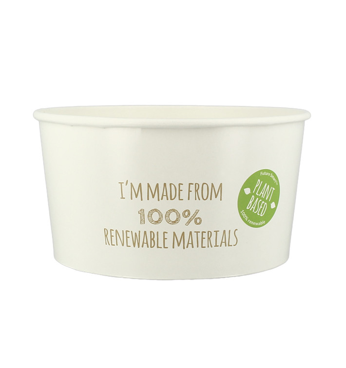 Erneuerbare Salatschüssel aus weiß Pappe 1030ml Ø15,1cm (40 Stück) Erneuerbare Salatschüssel aus weiß Pappe 1030ml Ø15,1cm (40 Stück)