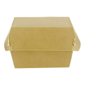 Verpackungen Hamburger aus Kraft Doppeltem Verschlusskarton 12x12x7cm (50 Stück)