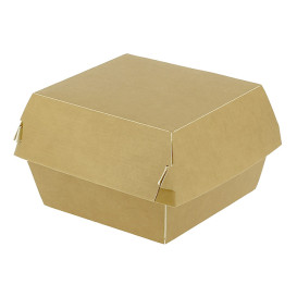 Verpackungen Hamburger aus Kraft Doppeltem Verschlusskarton 12x12x7cm (50 Stück)