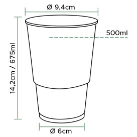 Plastikbecher PP Transparent 615ml (50 Stück)