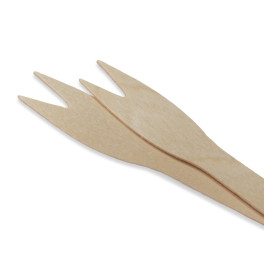 Mini-Snack-Gabel aus Naturholz 12cm (10000 Stück)
