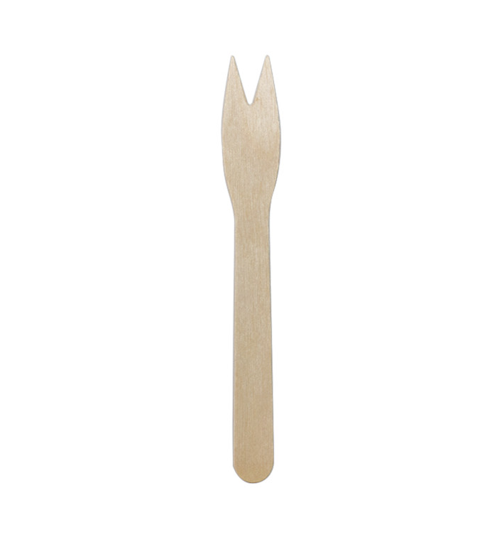 Mini-Snack-Gabel aus Naturholz 12cm (100 Stück) Mini-Snack-Gabel aus Naturholz 12cm (100 Stück)