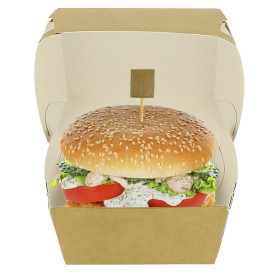 Verpackungen Hamburger aus Kraft Doppeltem Verschlusskarton 12x12x7cm (450 Stück)