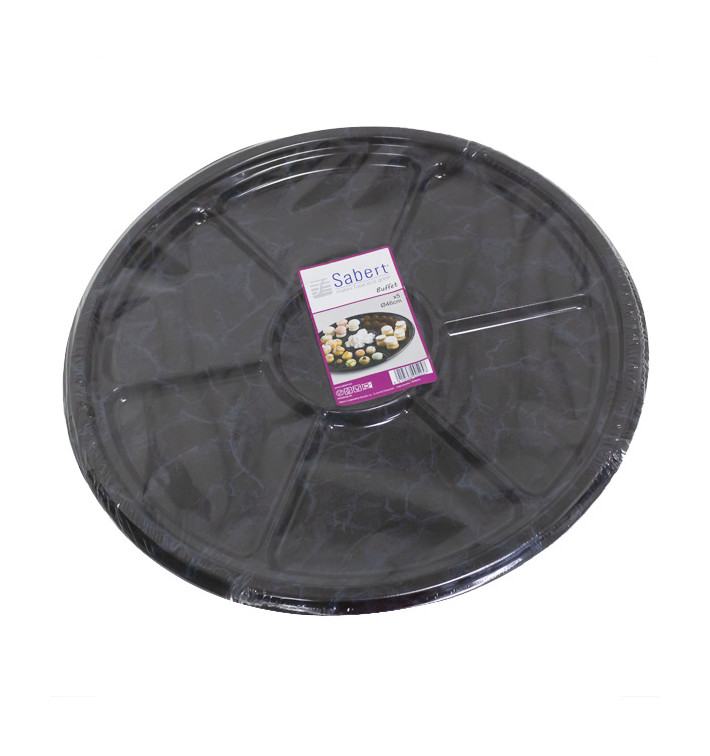Servierplatte rund 6-geteilt Marmor 46cm (5 Stück) Servierplatte rund 6-geteilt Marmor 46cm (5 Stück)