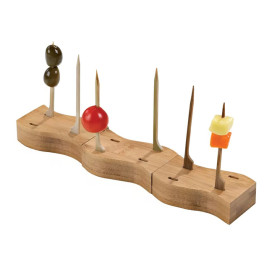 Spießhalter aus Bambus für Spieße "Golf" 8x4cm (10 Stück)